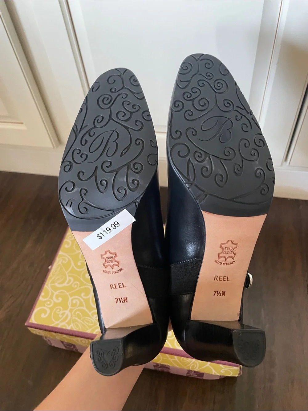 NWT BRIGHTON Pointed Leather Ankle Heeled Mules!